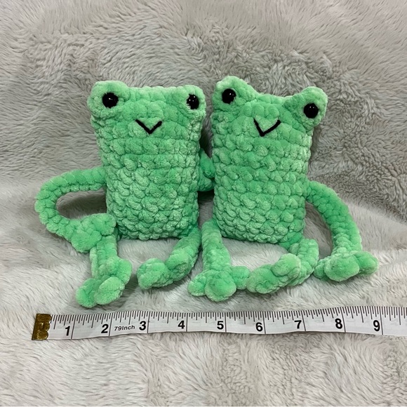 Other - Pair of Crochet Leggy Frog Plushies - Amigurumi Stuffed Animals